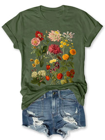 T-shirt fleurs vintage Cottagecore