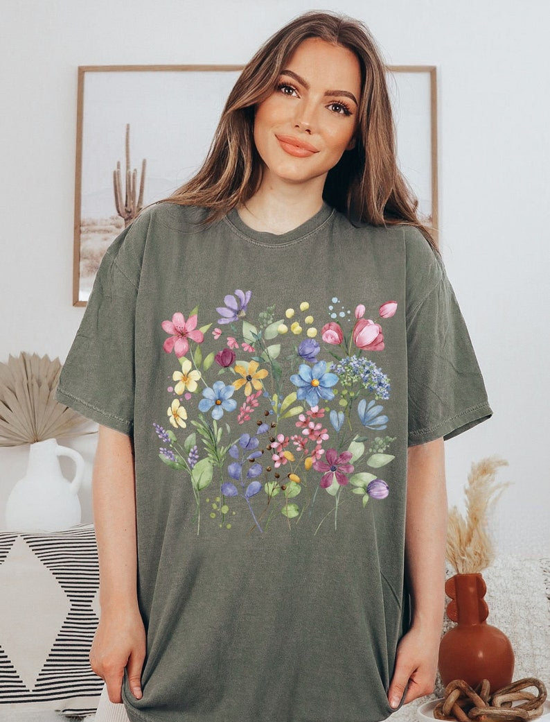 Vintage Botanical Wildflower Shirt