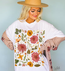 Vintage gepresste Blumen Comfort Colors Wildflowers Shirt