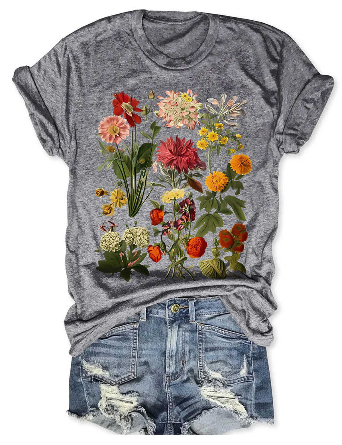 T-shirt fleurs vintage Cottagecore