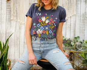 Wild Flowers Casual Print T-shirt