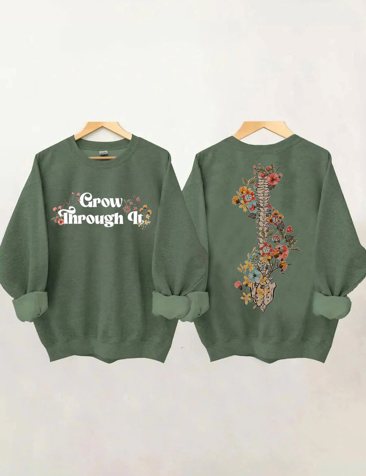 Grow Through It Blumen-Sweatshirt