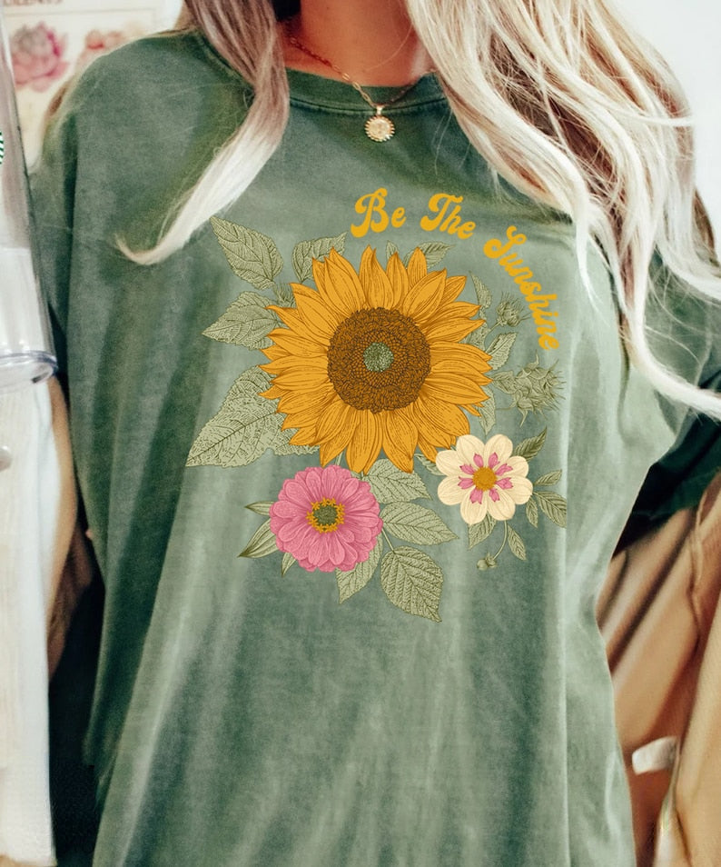 Chemise Tournesol Comfort Colors Floral Tee