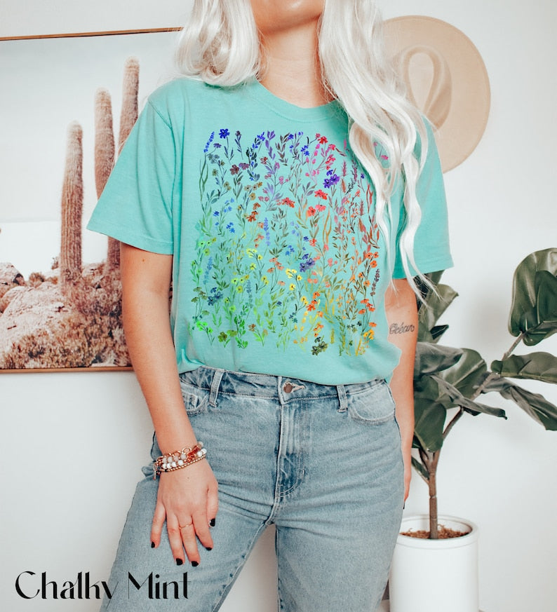 Boho Wildflowers Pastel Floral Nature Shirt