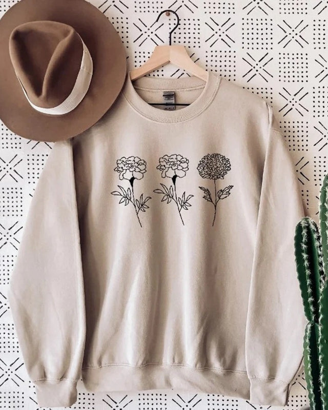 Personalisiertes Blumen-Sweatshirt für den Geburtsmonat