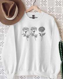 Personalisiertes Blumen-Sweatshirt für den Geburtsmonat