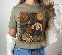 Boho Floral Cottagecore Wildflower Garden T-Shirt