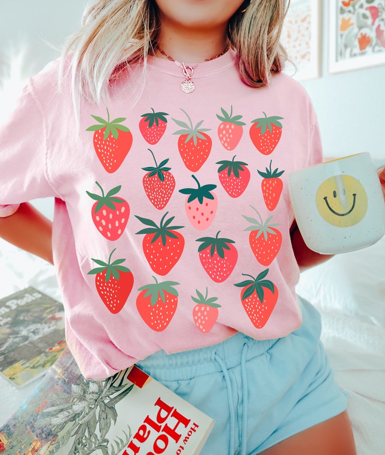 Comfort Colors Fraise Chemise Kawaii Fruit Botanique Chemise 