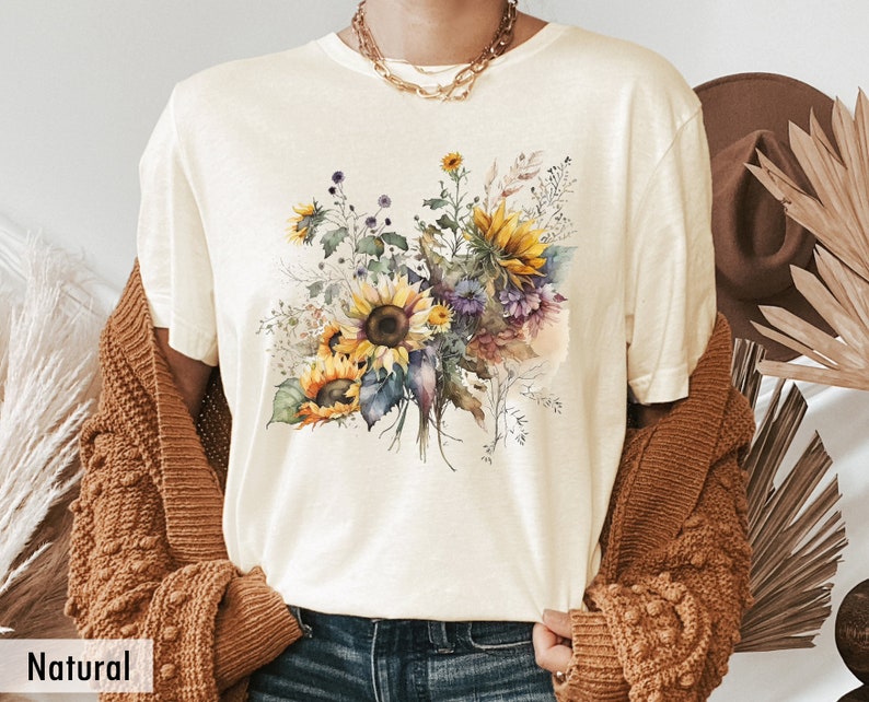 Chemise tournesol Tee-shirt floral