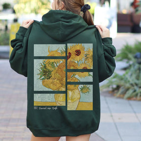 Sweat à capuche Tournesols Vincent Van Gogh Art Rétro vintage Sweat à capuche 