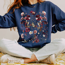 Vintage Wildflower Sweatshirt Boho Floral Sweater