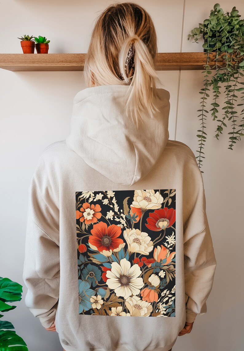 Boho Floral Cottagecore Hoodie Gift for Flower Lover