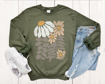 Boho Flower Sweatshirt Unisex Wildflower Sweater