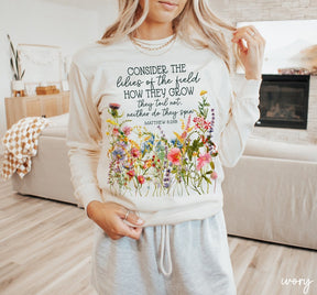 Pressed Flowers Comfort Colors Long Sleeve Sweatshirt