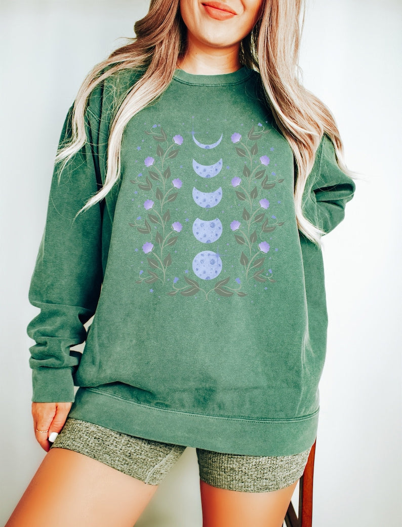 Himmlisches Mond-Sweatshirt, Mondphasen-Geschenk