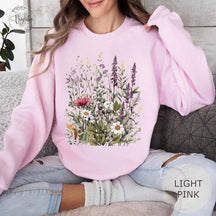 Vintage Sweatshirt mit gepressten Blumen