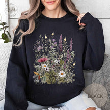 Vintage Sweatshirt mit gepressten Blumen