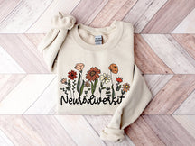 Sweatshirt mit Neurodiversity-Buchstaben-Blumen-Print