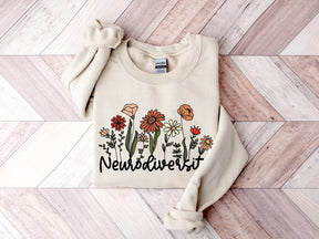 Sweatshirt mit Neurodiversity-Buchstaben-Blumen-Print