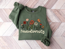 Sweatshirt mit Neurodiversity-Buchstaben-Blumen-Print