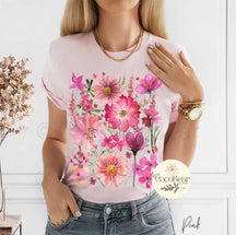 Fleurs pressées Tshirt Boho Wildflowers Cottagecore Chemise